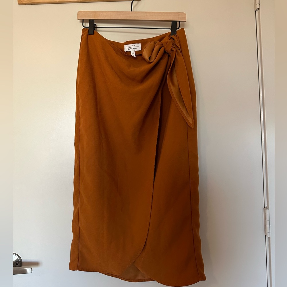 Other Stories Midi Wrap Skirt Burnt Orange - Picture 10 of 10